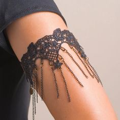 This Unique Piece Is A Wonderful Addition To Your Wardrobe And Your Style; Sure To Get Lots Of Compliments! Great For Halloween Or Anytime! Can Be Worn On Either The Right Or The Left Arm! One Size Fits Most! Gshmvs00f0001mh Black Jewelry With Chain Strap For Festival, Black Chain Strap Jewelry For Festivals, Thigh Jewelry, Fruit Bracelet, Victorian Gothic Style, Arm Jewelry, Wide Cuff Bracelets, Goth Aesthetic, Rainbow Beads