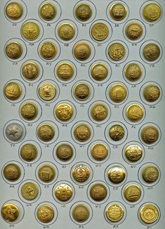 an assortment of different types of gold coins