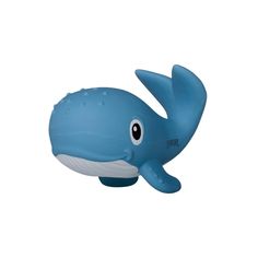 a blue whale toy with big eyes