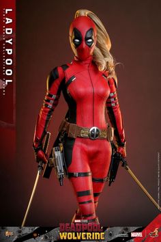 Deadpool Variants, Red And Black Suit, Wolverine Movie, Deadpool Costume, Different Expressions, Lady Deadpool, Deadpool And Wolverine, Disney Pop, Logan Wolverine