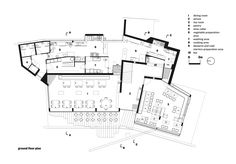 the floor plan for an office building with two floors and three levels, including a second level