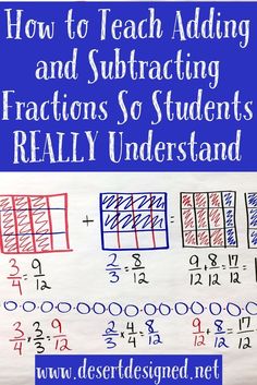 a poster with the words how to teach adding and subtracting fractions so students really understand