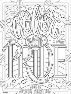 an adult coloring page with the words enjoy with pride