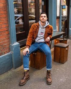 Brown Boots Outfit Men, Dr Martens Men Outfit, Doc Martens Outfit Men, Style Doc Martens, Men Street Outfit, Dr Martens Men, Brown Boots Outfit, Male Outfit, Boots Men Outfit