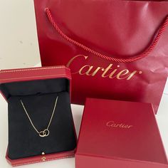 Like New Cartier Interlocking Love Necklace With Diamond - In Gold. Comes With Everything Shown In Photos. Perfect Condition - No Imperfections. Certificate Available Upon Request. Cartier Love Necklace, Jewelry Cartier, Necklace With Diamond, Cartier Jewelry, Cartier Love, Love Necklace, Cartier, Colored Diamonds, Womens Jewelry Necklace