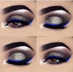 Navy Eye Makeup, Make Up Designs, Makeup Over 50, Drag Make-up, Makeup For Blondes, Smink Inspiration, 1 August