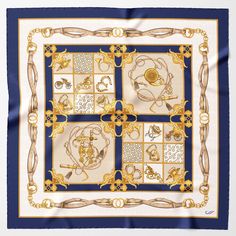 Navy Equestrian Print Italian Silk Scarf Square Head Scarf, Italian Silk Scarf, Italian Elegance, Jungle Pattern, Everyday Elegance, Como Italy, Small Boutique, Square Head, Printed Silk Scarf