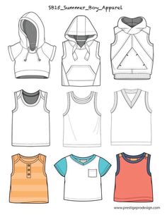 an image of children's hoodies and vests paper doll sewing pattern set