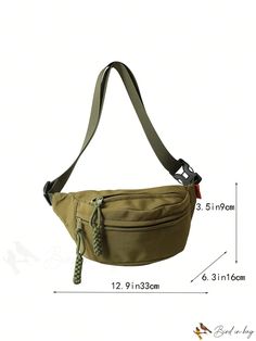 BirdinBag - Waterproof Fashion Waist Bag - Sleek and Stylish, Medium Size Khaki Rectangular Chest Bag For Travel, Large Capacity Crossbody Bag For Outdoor, Versatile Pouch Shoulder Bag For Outdoor Activities, Versatile Pouch Shoulder Bag For Outdoor, Large Capacity Outdoor Crossbody Bag, Large Capacity Outdoor Shoulder Bag, Large Capacity Crossbody Canvas Bag For Outdoor, Green Large Capacity Shoulder Bag For Outdoor, Outdoor Large Capacity Crossbody Canvas Bag