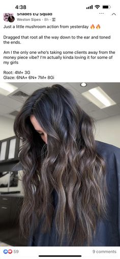 Brunette Color Formulas, Dark Brown Hair Balayage Shades Eq, Brunette Balayage Shades Eq Formula, Dark Balayage Formula, Darken Balayage For Fall, Brown Balayage Redken Shades Eq, Brunette Balayage Formula Redken, Fall Bayalage Brunette, Balayage Vs Highlights