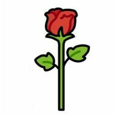 a single red rose with green leaves