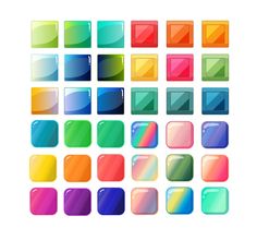 a bunch of different colored squares and rectangles on a white background stock photo