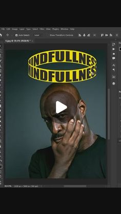 an image of a man's face with the words mindfulness on it