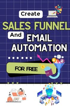 Create Sales Funnel and Email Automation For Free #makemoneyonline #salesfunnel Shopify Seo, Free Mail, Create Online Courses, Email Newsletter Design, Email Marketing Tools, Free Stuff By Mail