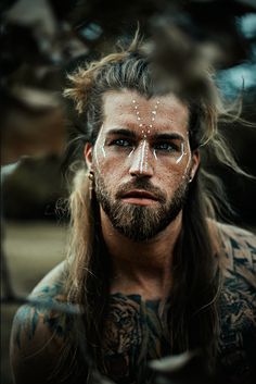 Viking Hairstyles Men, Pagan Makeup, Viking Face Paint, Viking Hairstyle, Viking Makeup, Viking Hairstyles, Male Reference, Male Witch, Photography Men