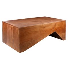 a wooden table that is made out of wood and has a triangular design on the top