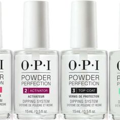 OPI Powder Perfection Dipping System liquid kits. COMPLETE Set of 4 STEP * 0.5OZ Opi Powder Perfection, Nails Inspiration Classy, Color Powder, Dip Powder, Talenti Ice Cream, Makeup Cosmetics