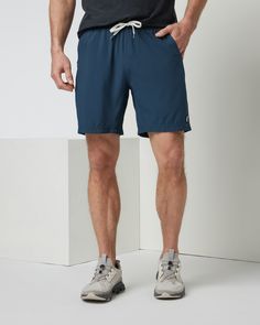 One short for every sport, the Kore Shorts have a classic athletic fit, falling just above the knee with an anywhere and everywhere versatility. This option is great for guys who love our traditional Kore Short but don’t want the built-in liner. | Vuori Kore Unlined Shorts | Indigo | XS Vuori makes premium performance apparel inspired by the active Coastal California lifestyle; an integration of fitness, surf, sport, and art. Breaking down the boundaries of traditional activewear, we are a new p Coastal California, California Lifestyle, California Coastal, Performance Outfit, Athletic Fits, Athletic Shorts, Above The Knee, Boundaries, The Knee