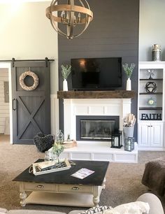 the living room is clean and ready to be used as a den or family room