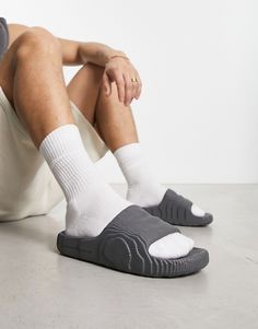 Shoes, Boots & Sneakers by adidas Originals Ready, set, summer Slip-on style Wide strap Open toe Molded footbed Adidas Adilette 22 Outfit, Adilette Slides Outfit, How To Clean White Sneakers, Adidas Adilette 22, Adidas Slides, Popular Sneakers, Diy Sneakers, Adidas Original, Adidas Adilette