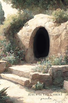 The Tomb is Empty - Jesus is the Christ Prints Entry Wall Decor, The Tomb Is Empty, Risen Jesus, Jesus Tomb, Empty Tomb, Entry Wall, Pictures Of Christ, Vintage Display, Jesus Art