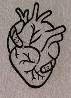 a drawing of a heart on the wall