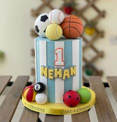 Ball Theme Birthday, Cakes For Kids, 2nd Birthday Boys, Sports Theme Birthday, Ball Birthday Parties, Sport Cakes, 3rd Birthday Cakes