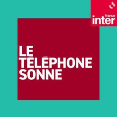 the cover of le telephone sonne, with white letters on red and blue background