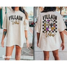 Villain Vibes Double Sided T-shirt, Disney Halloween Sided T-shirt Oversized Disney Shirts, Retro Disney Shirt, Villain Disneybound, Halloween Disney Shirts, Villain Vibes, Adult Disney Shirts, Disney Character Shirts, Retro Disney, Disneyland Outfits