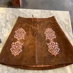 Brand New! 70s Skirt, Brown Leather Skirt, Leather Skirts, Cute Nike Shoes, Cute Nikes, Clothing Inspiration, Marc Fisher, Heel Boots, High Heel Boots