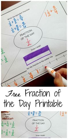 two pictures with the same fraction line on them