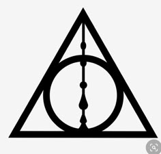 the deathly symbol for harry potter's house is shown in black and white