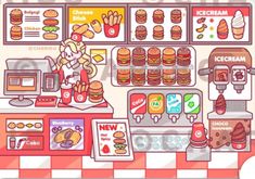 an illustration of a fast food restaurant