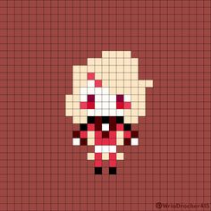 a cross stitch pattern with a red and white santa clause on it's face