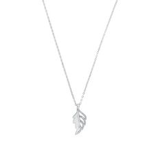 Leaf Pendant, Cubic Zirconia, Necklaces, Pendant Necklace, Pendant, Silver