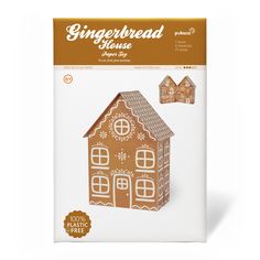 the gingerbread house paper toy is on display