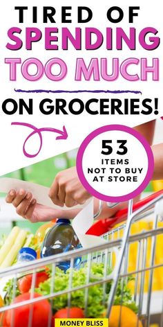 Learn how to grocery shop on a budget. Save money by not buying these items. These grocery money saving tips will save you thousands. These frugal living tips work for one, for two, or for family. Your family will improve your budget and live below your means with these frugal living tips. You will save money on groceries! Single Mom Budget, Live Below Your Means, Meal Plan Grocery List, Savings Ideas, Living Below Your Means