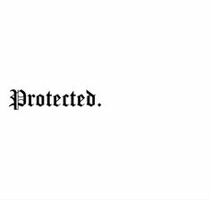 the word proteted written in black ink on a white background