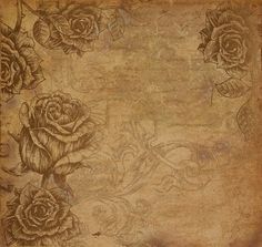 an old paper with roses on it