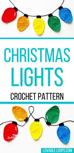 christmas lights crochet pattern with text overlay