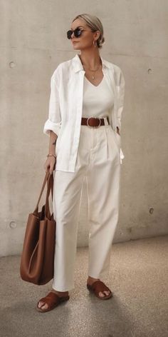 SHOP our Sunglasses on our Trusted Etsy Store: SunSupply. Code: "PINTEREST20" Mode Boho, Fashion Mode, White Pants, Spring Outfit, Minimalist Fashion