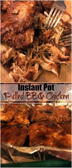 instant pot pulled bbq chicken in foil