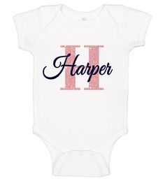 Baby Girl Onesie with Name & Initial Toddler Bedtime, Baby Prep, Baby Arrival, Milk Supply, Baby Diy