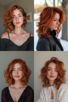 Amazing shoulder for women | Trendy hairstyle ideas | Easy hairstyle ideas Wavy Bob Shoulder Length, Haircuts For Shoulder Length Wavy Hair, Short Wavy Ginger Hair, Shorter Wavy Hair, Shoulder Length Hair With Layers Wavy, Short Hair Redhead, Red Short Curly Hair, Shoulder Length Hair Wavy, Shoulder Length Red Hair