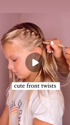 Audrey McClelland | CUTEST FRONT TWISTS ❤️ I love this cute hairstyle for Victoria. It’s an easy one that looks so pretty. Add a little ribbon or bow a... | Instagram Toddler Simple Hairstyles Girl, How To French Braid Toddler Hair, Front Hair Twist Styles, Girls Headband Hairstyles, Headband Hairstyles For Kids, Cute And Easy Hairstyles For Kids, Fairy Hairstyles For Kids, Cute Front Hairstyles, Cute Girls Hairstyles Easy