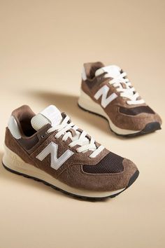 New Balance 574 Sneakers | Anthropologie Brown Sneakers Women, Nb Sneakers, New Balance 574 Sneakers, Fall Sneakers, New Balance 574, Shoe Inspo, Everyday Shoes, New Balance Sneakers, Brown Sneakers