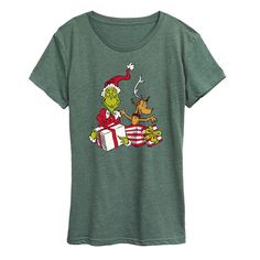 She will love showing off her holiday style with this Women's Dr. Seuss The Grinch Max and Grinch Graphic Tee. FEATURES Short sleeves CrewneckFABRIC & CARE Solid Colors: Cotton ; Heather Colors: Cotton/Polyester Machine wash Imported Size: X Large. Color: Green. Gender: female. Age Group: kids. Grinch Graphic, Dr Seuss The Grinch, Heather Green, Heather Blue, The Grinch, Holiday Style, How To Show Love, Grey Green, Blue Gender