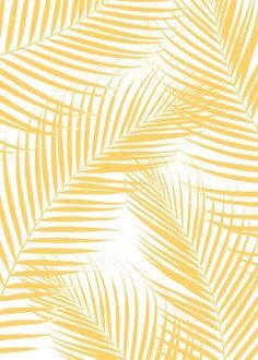 a yellow and white palm leaf pattern