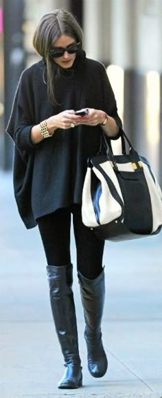 Over the knee boots Minimalisticky Chic, Estilo Olivia Palermo, Olivia Palermo Style, Outfit Trends, Olivia Palermo, Looks Chic, Dakota Johnson