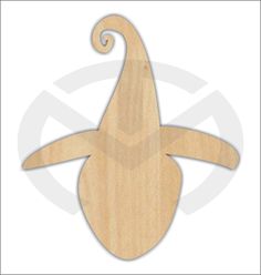 a wooden cutout of an upside down banana